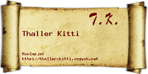 Thaller Kitti névjegykártya