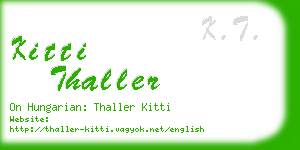 kitti thaller business card